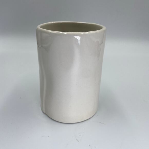 Rae Dunn Bathroom Vanity Cosmetic Brush Hair Ceramic Cup Glass - Picture 2 of 4